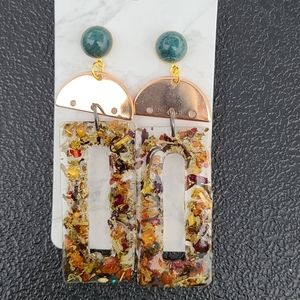 Tea Filled Acrylic Earrings